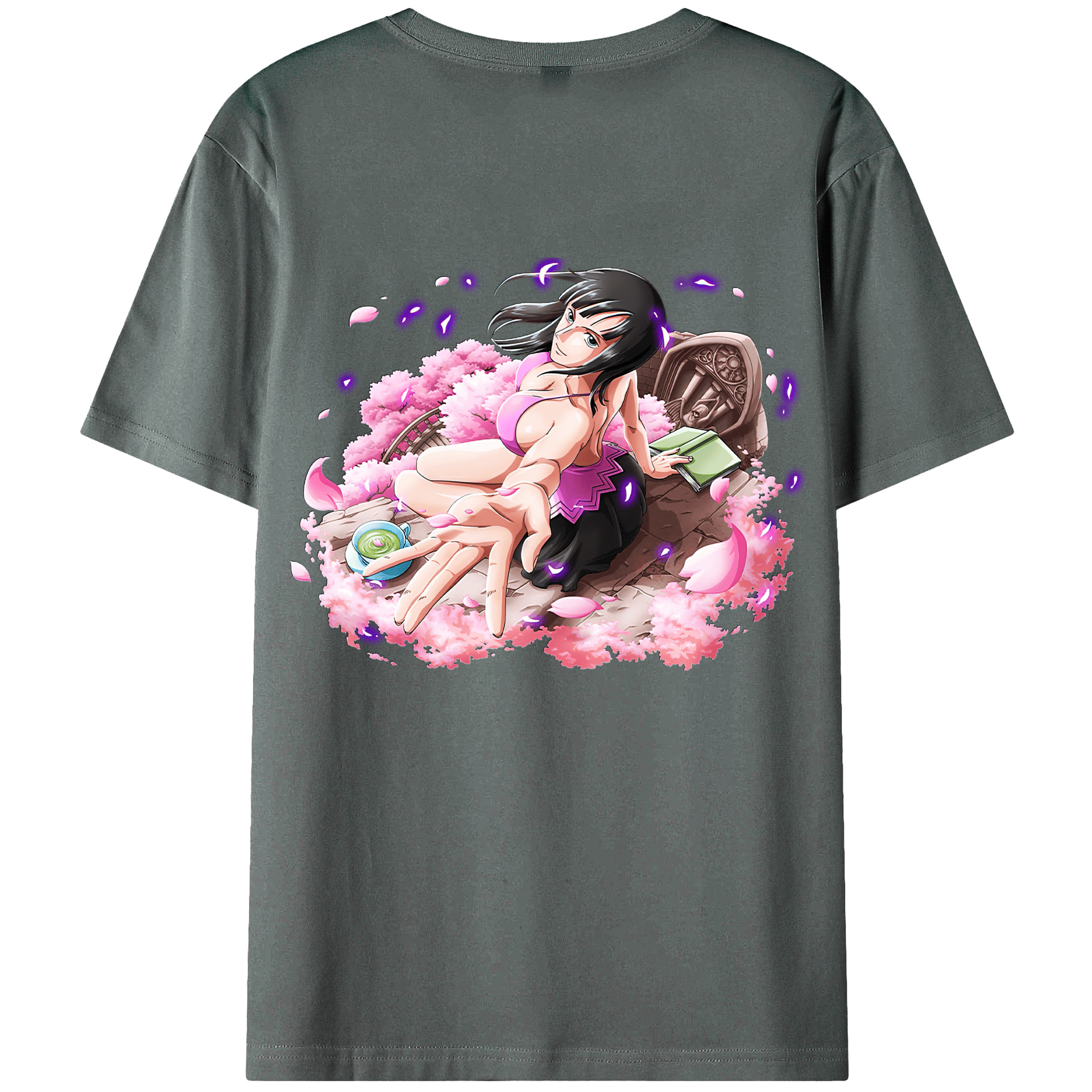 ワンピース ニコ・ロビン ONE PIECE Nico Robin 綿100％ メンズ半袖Tシャツ（バックプリント） 通気性